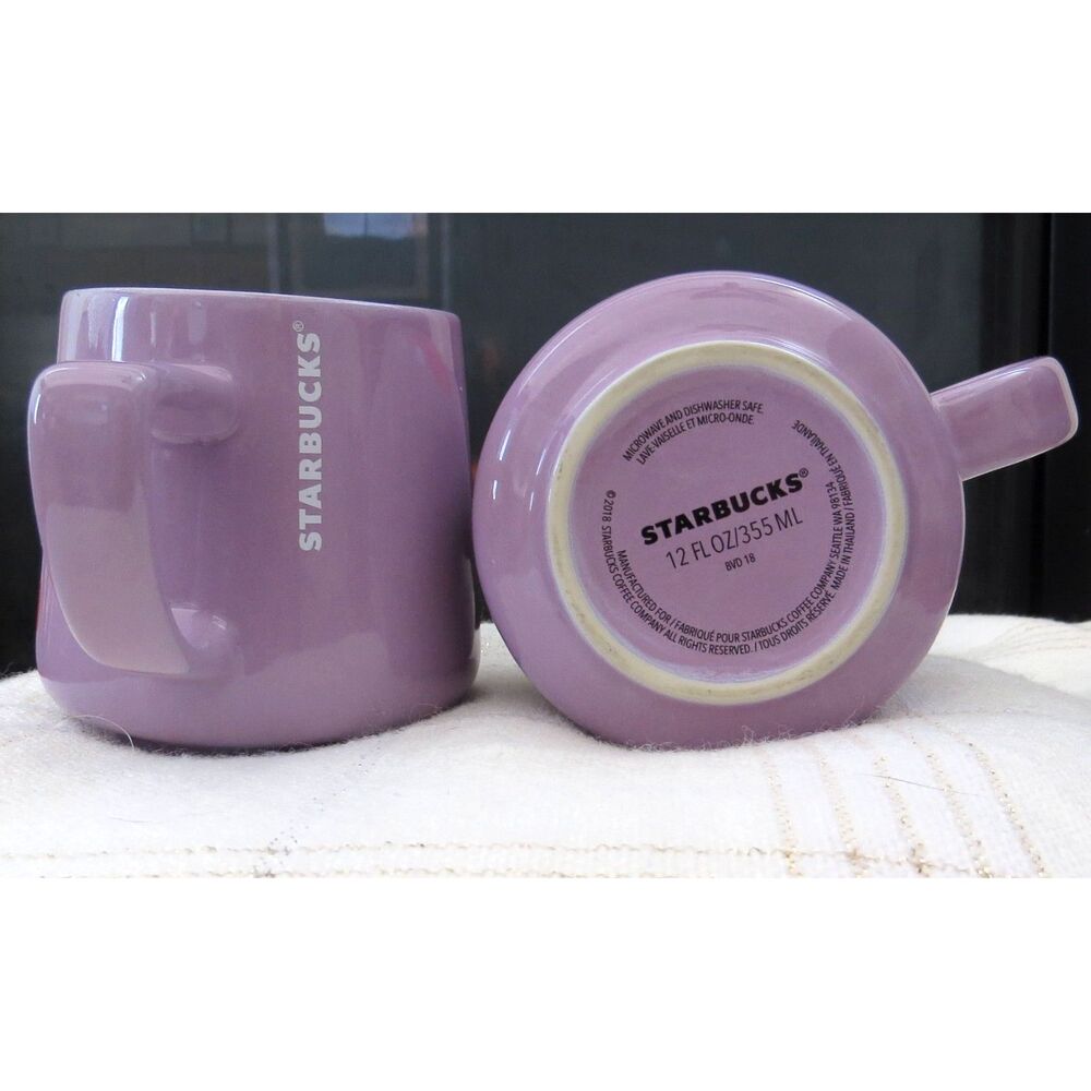 Starbucks 2018 Purple Mug with Hearts 12 oz.  EUC - Picture 2 of 4